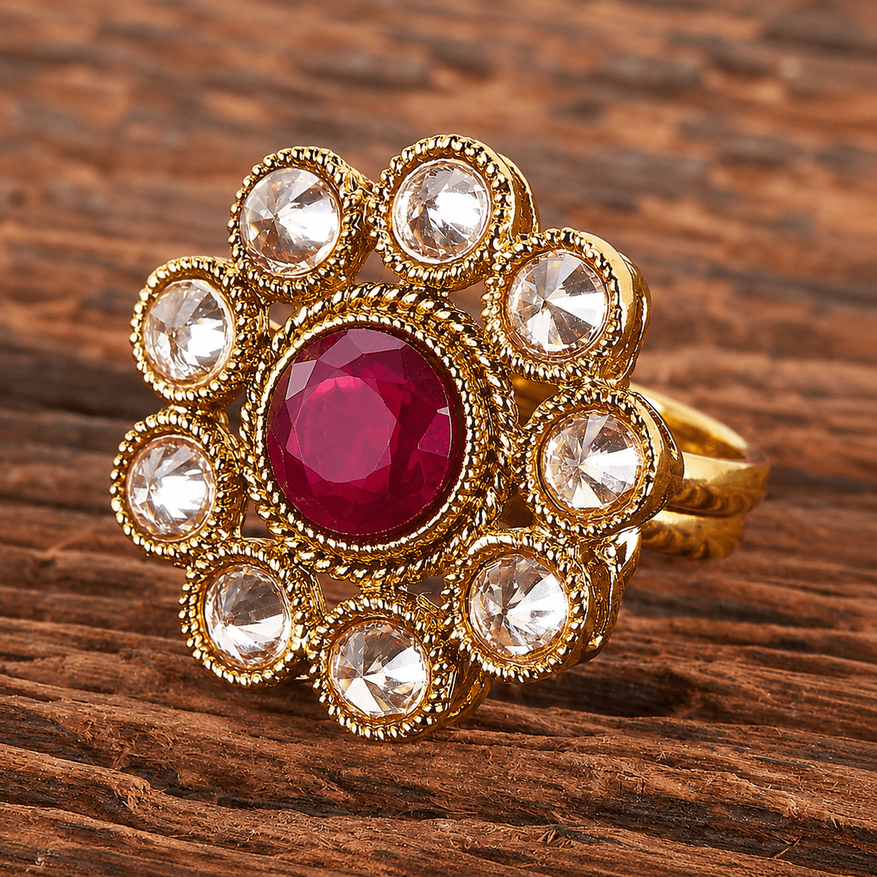 Elara Ring in Ruby, size Adjustable