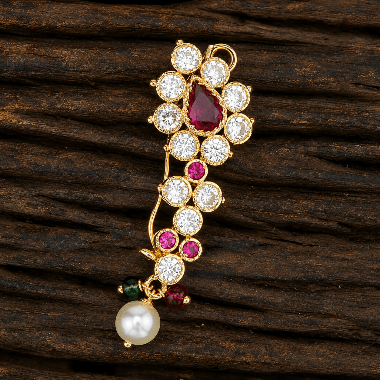 Nova Nose Ring in Ruby Green