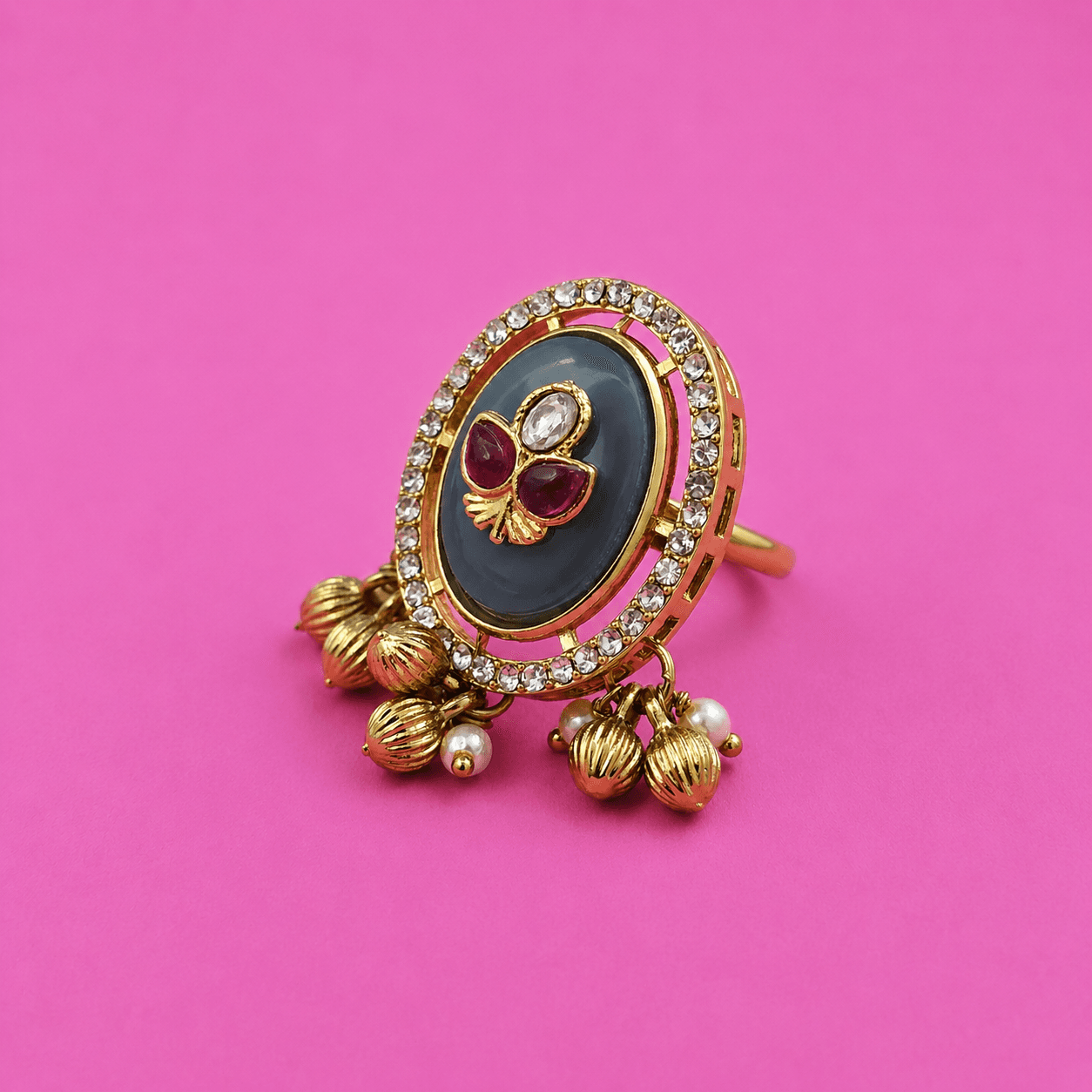 Celeste Ring in Ruby Green, size Adjustable